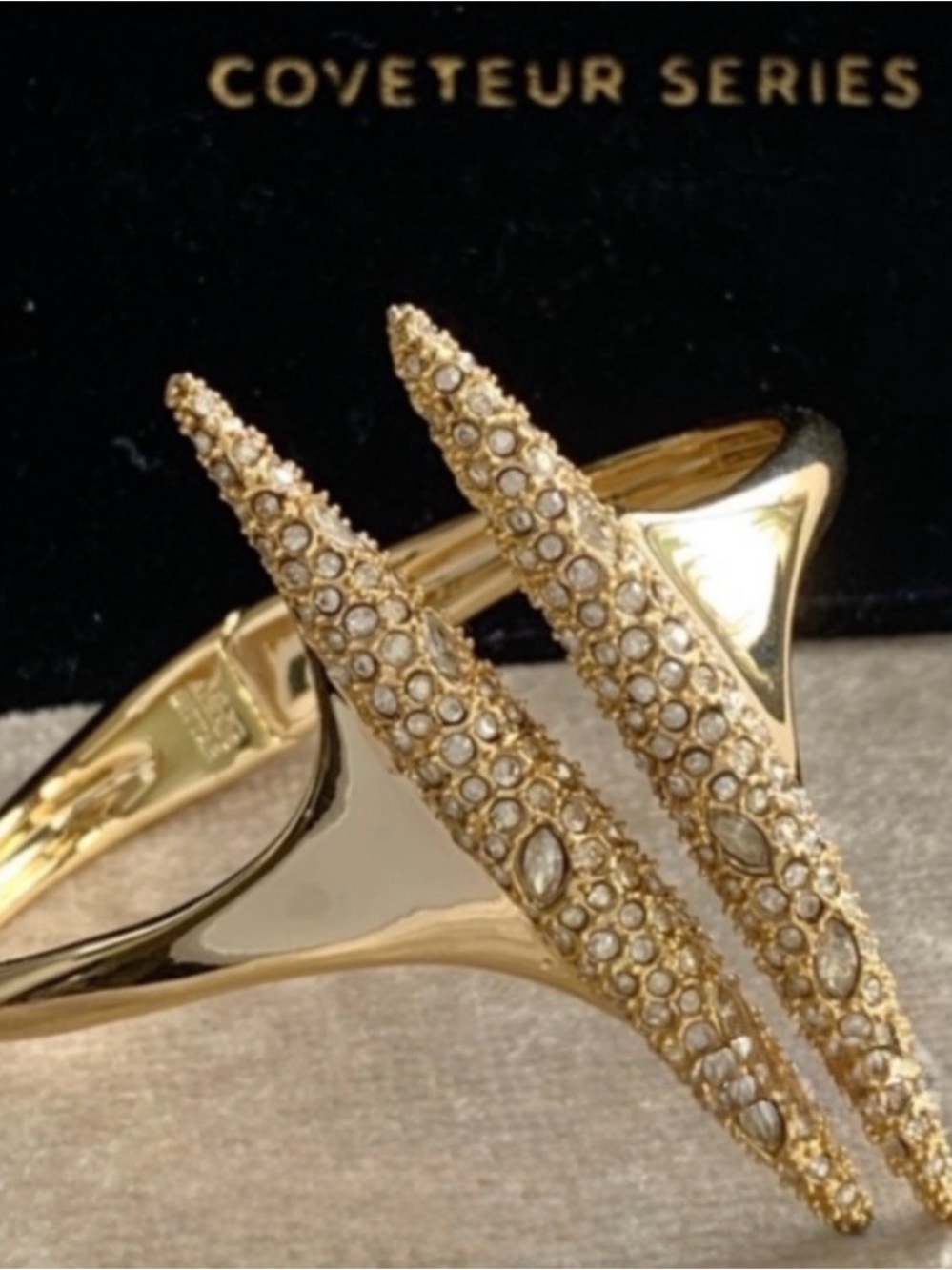 NEW Alexis Bittar Miss Havisham Double Spear Modern Cuff Bracelet AU01